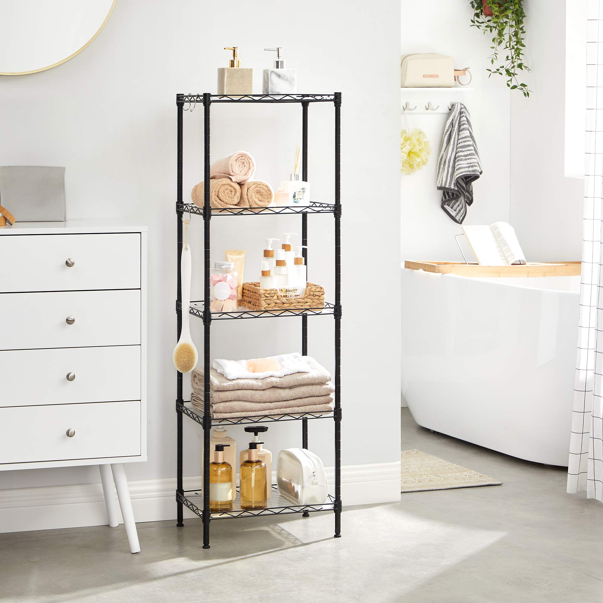 SONGMICS 5-Tier Wire Shelving Unit | Adjustable Metal Storage Rack