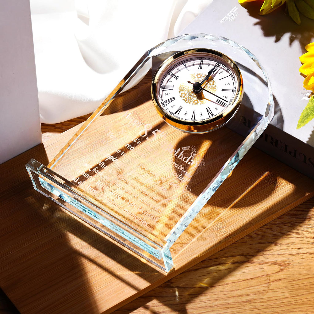 Ornalrist 85th Birthday Crystal Clock – Milestone Keepsake Gift for Men & Women