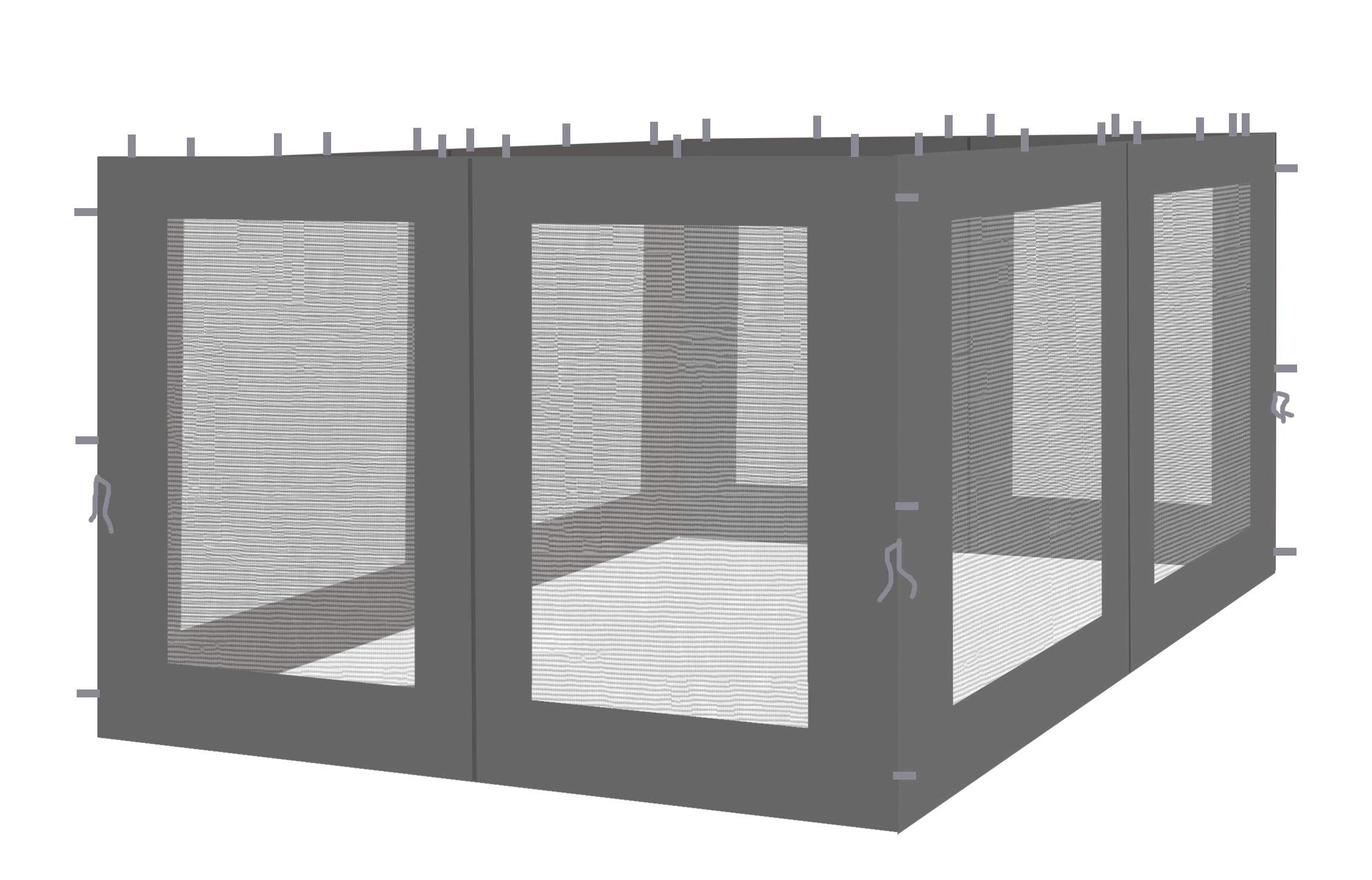 Quick Star Gazebo Mosquito Net Side Panels | 3x3m Anthracite | 4pcs