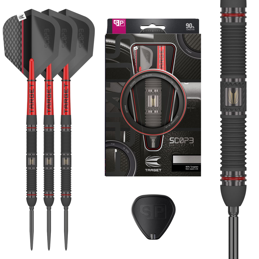 Target Darts Scope 01 Steel Tip Swiss Point Darts - 90% Tungsten 22g