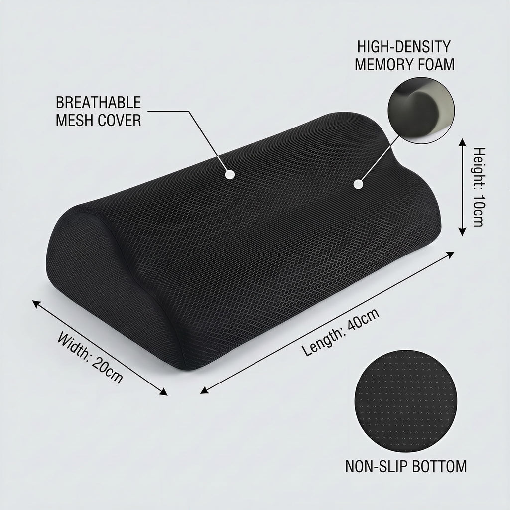 Glamletter Ergonomic Foot Rest for Under Desk, Premium High-Density Foam Footstool with Breathable Mesh & Non-Slip Base