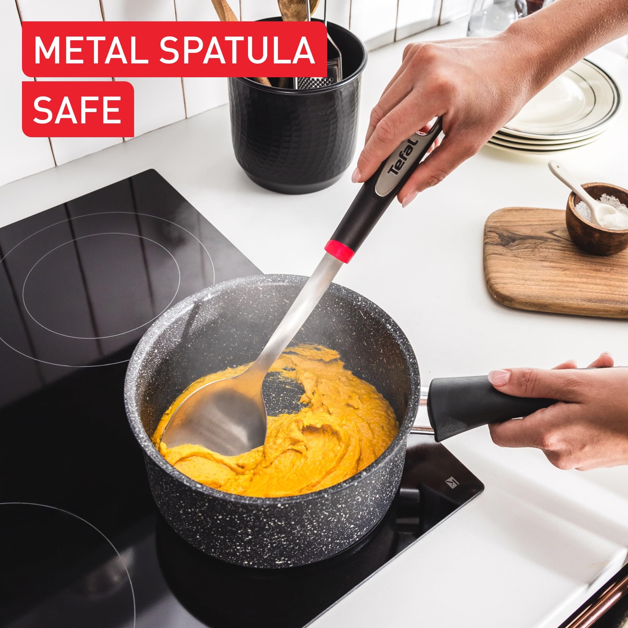 Tefal Titanium Stone Saucepan 18cm with Lid | Induction Non-Stick