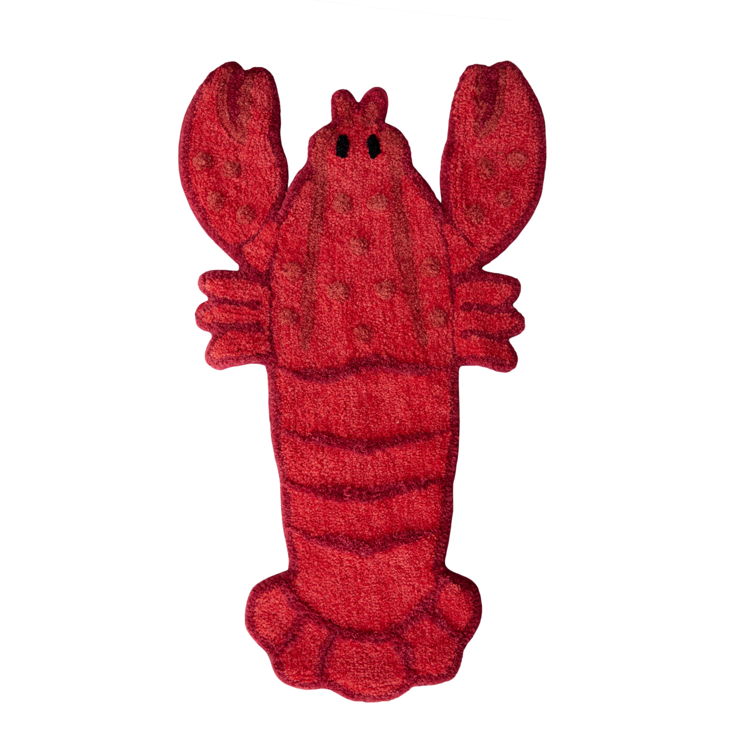 Sass & Belle Lobster Tufted Bath Mat – Red Cotton Absorbent Bathroom Rug