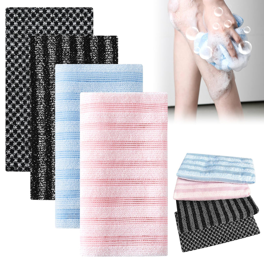 VLUVLA Exfoliating Antibacterial Shower Towel, Japanese Exfoliating Shower Towel, Back Exfoliator, Double-Sided Washcloth - image 1