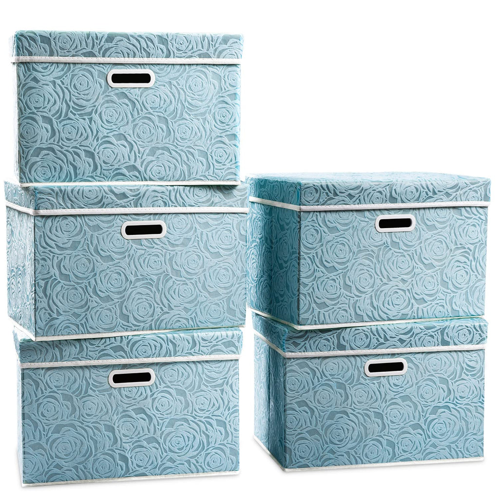 Prandom Storage Boxes with Lids Large.Rose Pattern Fabric Decorative Storage Box, Really Useful Box,Clothing Storage,Cubes - image 1