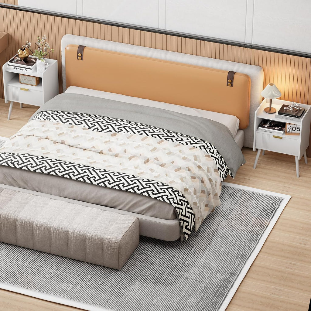 Bedside Table, Nightstand, Bed Side Table with Wood Decorated Drawers - image 5