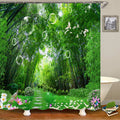 JIANGLANY Green Bamboo Forest Shower Curtain | Waterproof Polyester – 180x180cm