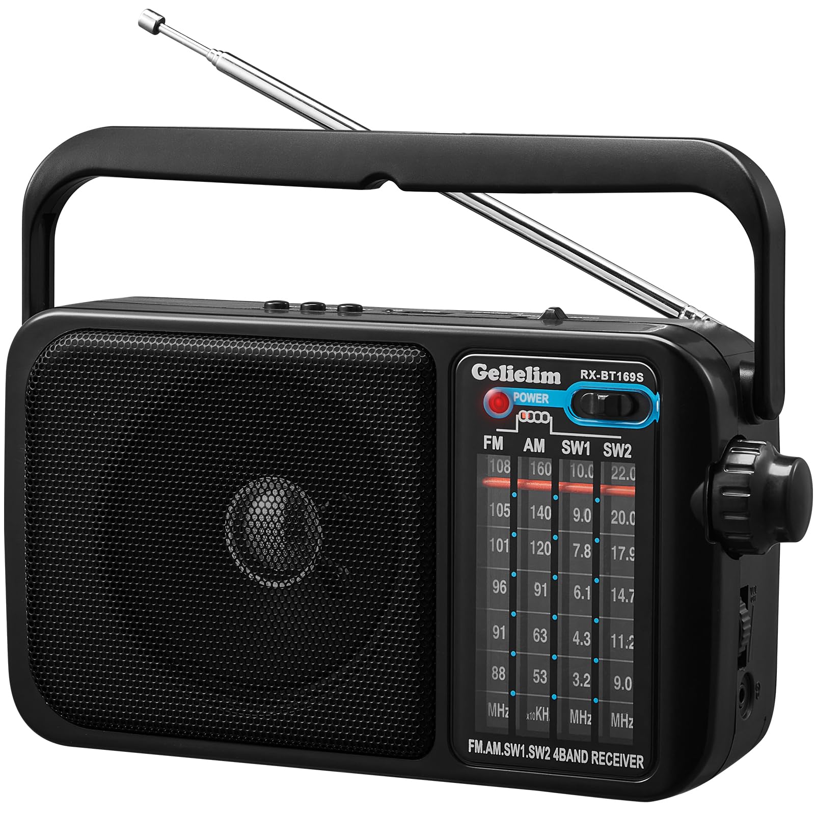 Gelielim Portable AM FM Shortwave Radio – Battery & Mains Powered