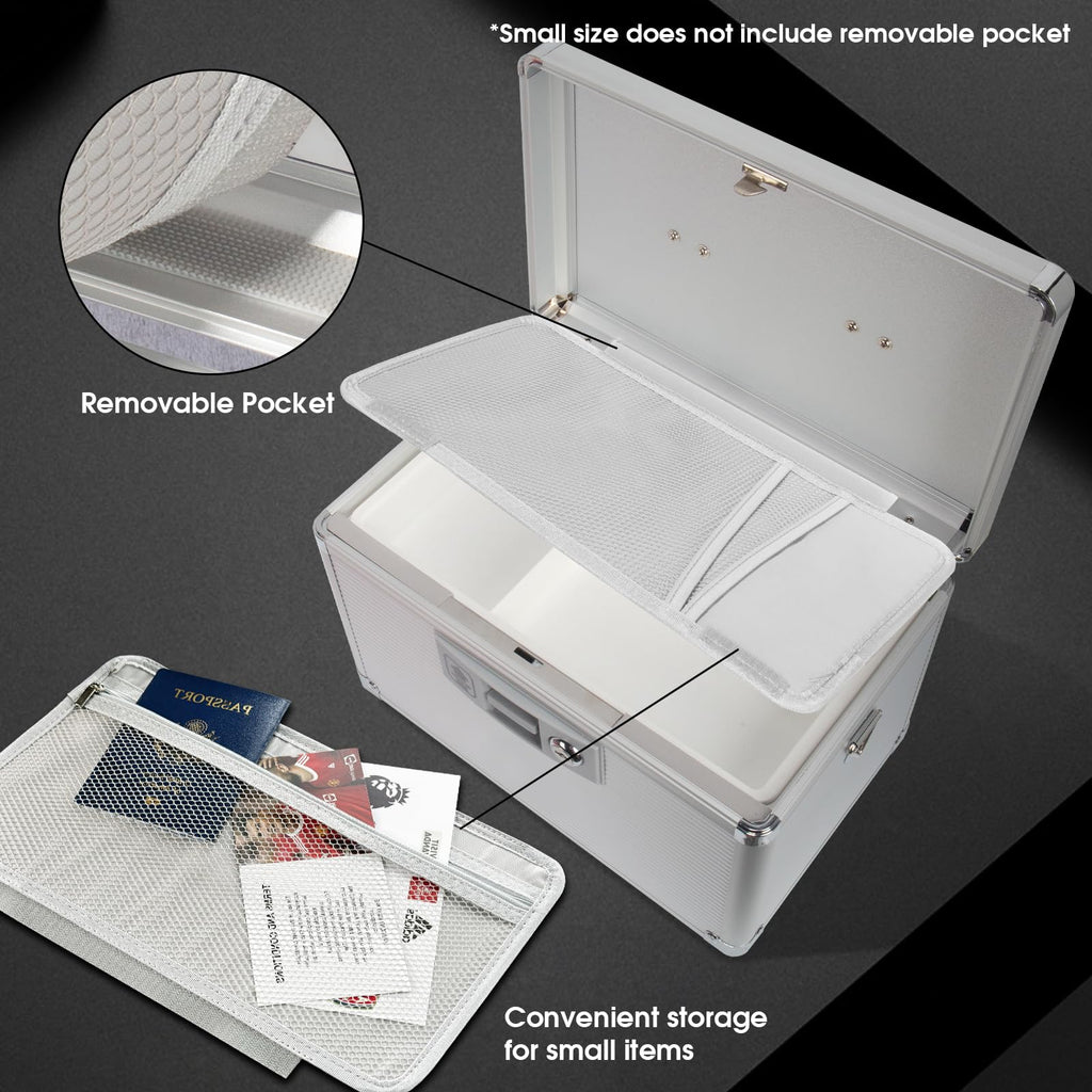 ZORVIDSON Medicine Lock Box – Portable Aluminium First Aid Case, Silver