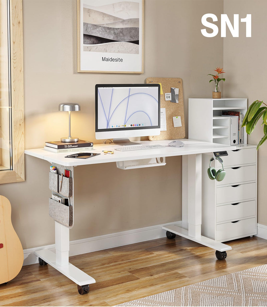MAIDeSITe Electric Height Adjustable Standing Desk, 120x60cm Sit Stand Desk