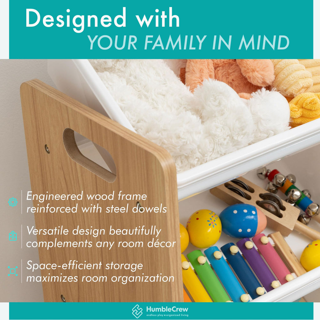 Humble Crew Journey Wooden Toy Storage Organiser | 9 Bins - White