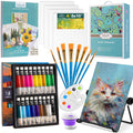 Inburit Acrylic Paint Set - 34-Piece Art Kit with Easel and Canvas