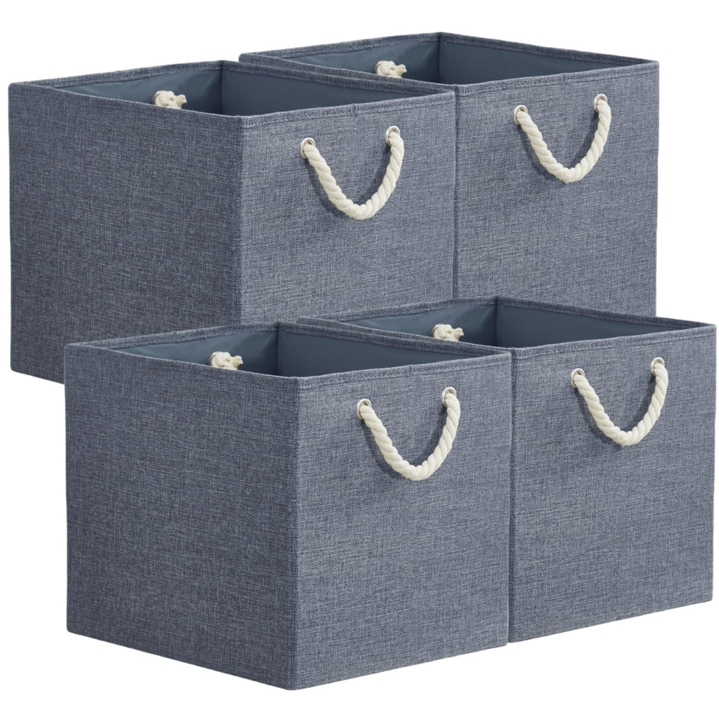 Mangata 4 Pack Storage Cubes for Shelves, Fabric Storage Boxes with Cotton Rope Handles Home Organization - image 1