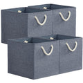 Mangata 4 Pack Storage Cubes for Shelves, Fabric Storage Boxes with Cotton Rope Handles Home Organization - image 1