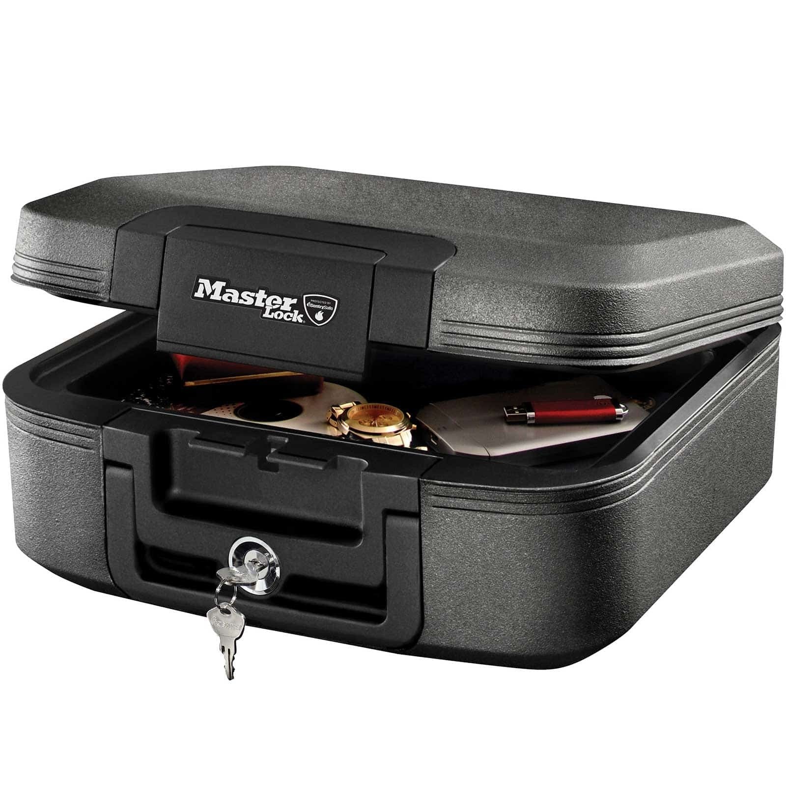 Master Lock Fireproof & Waterproof Safe Box with Key - Portable 7.8L