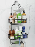 Mutool 3-Tier Hanging Shower Caddy – Stainless Steel No-Drill Shelf, Black