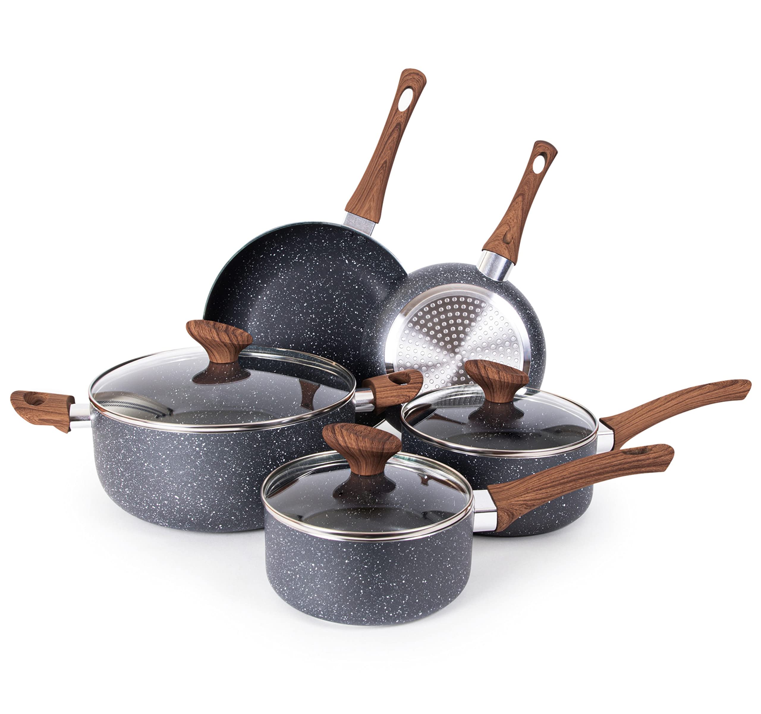 Nuovva 8-Piece Non-Stick Marble Cookware Set – Induction Pots and Pans