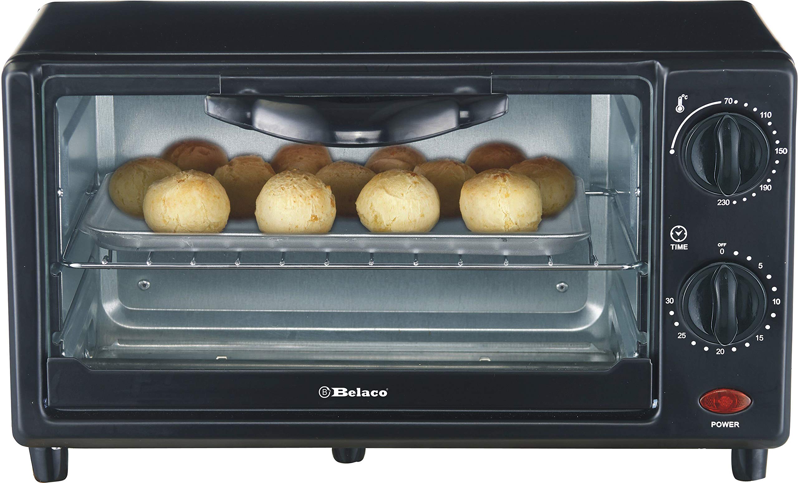 Belaco 9L Mini Toaster Oven – 650W Portable Tabletop Baking Oven