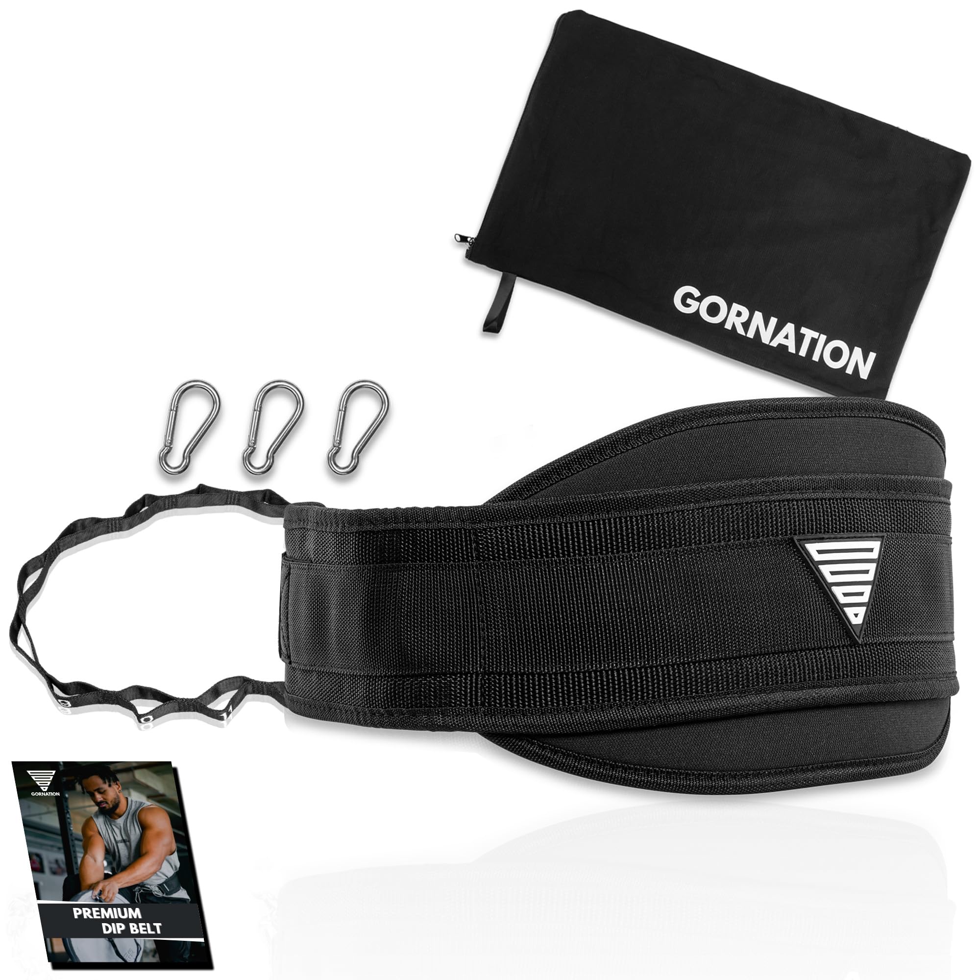GORNATION Dip Belt with Stainless Steel Chain - 1000kg Weight Lifting Belt