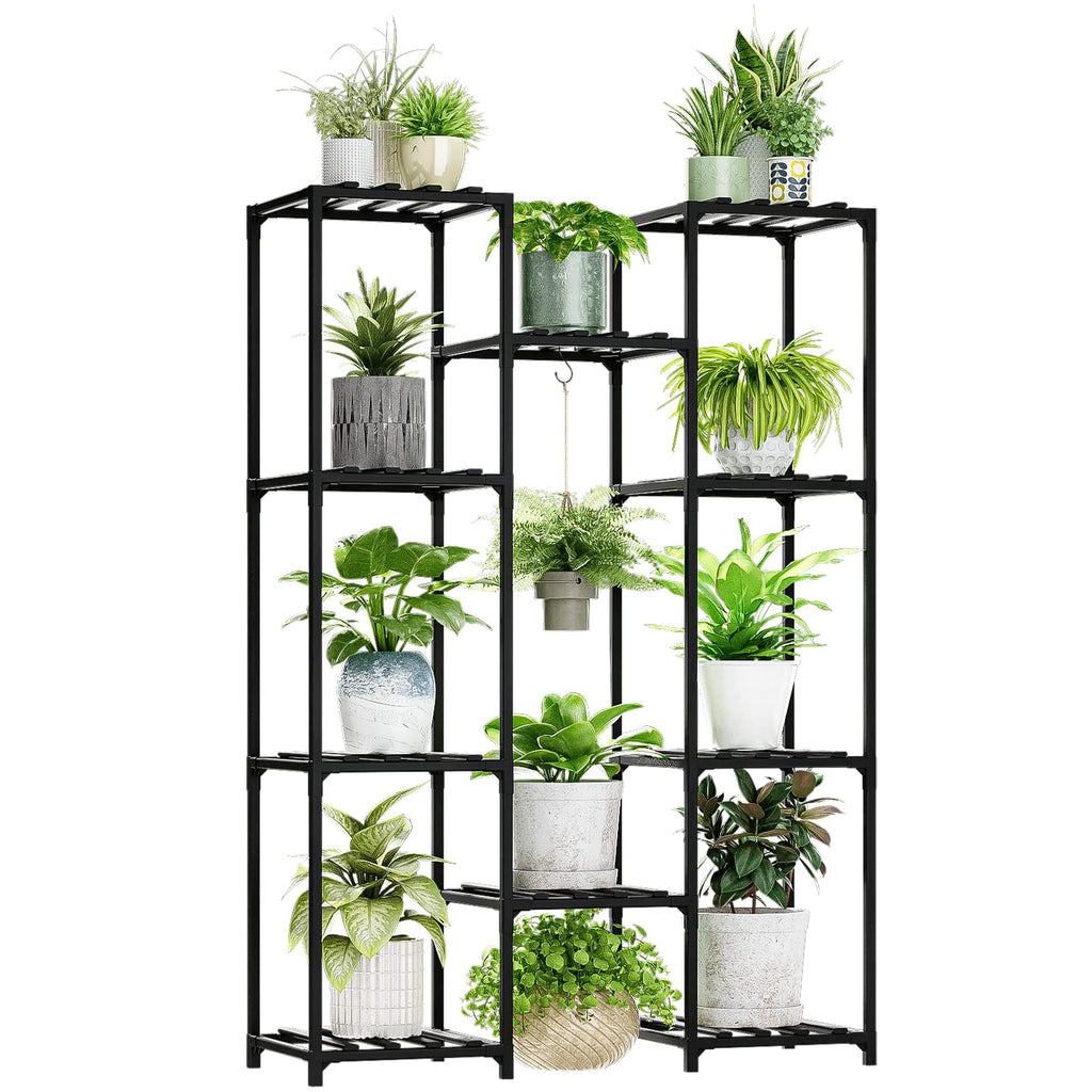 Bamworld Bamboo Plant Stand – 10 Tier Large Hanging Flower Shelf Rack