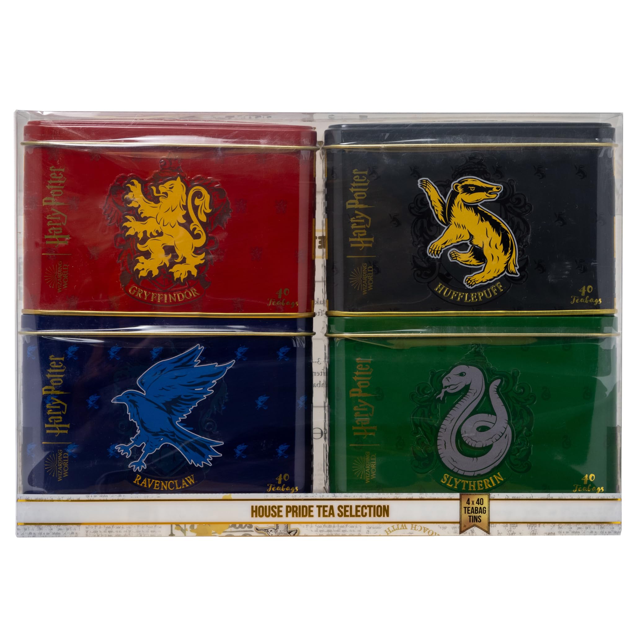 New English Teas Harry Potter Gift Set - 4 Hogwarts Tins, 160 Teabags