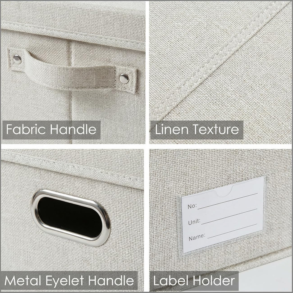 Prandom Storage Boxes with Lids Extra Large,58x40x30cm,Beige1-Pack - image 4