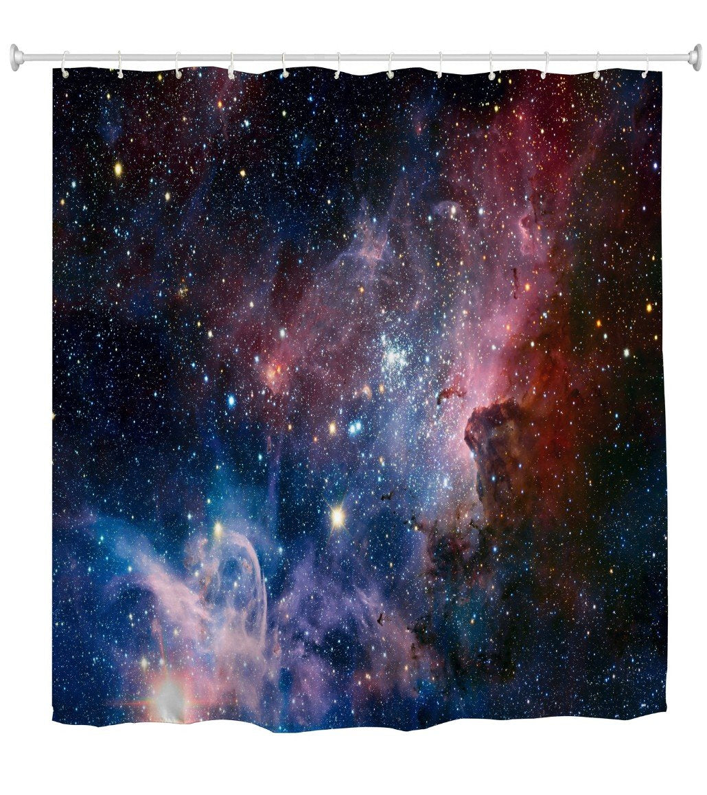 Galaxy Space Shower Curtain | Waterproof Polyester with Hooks
