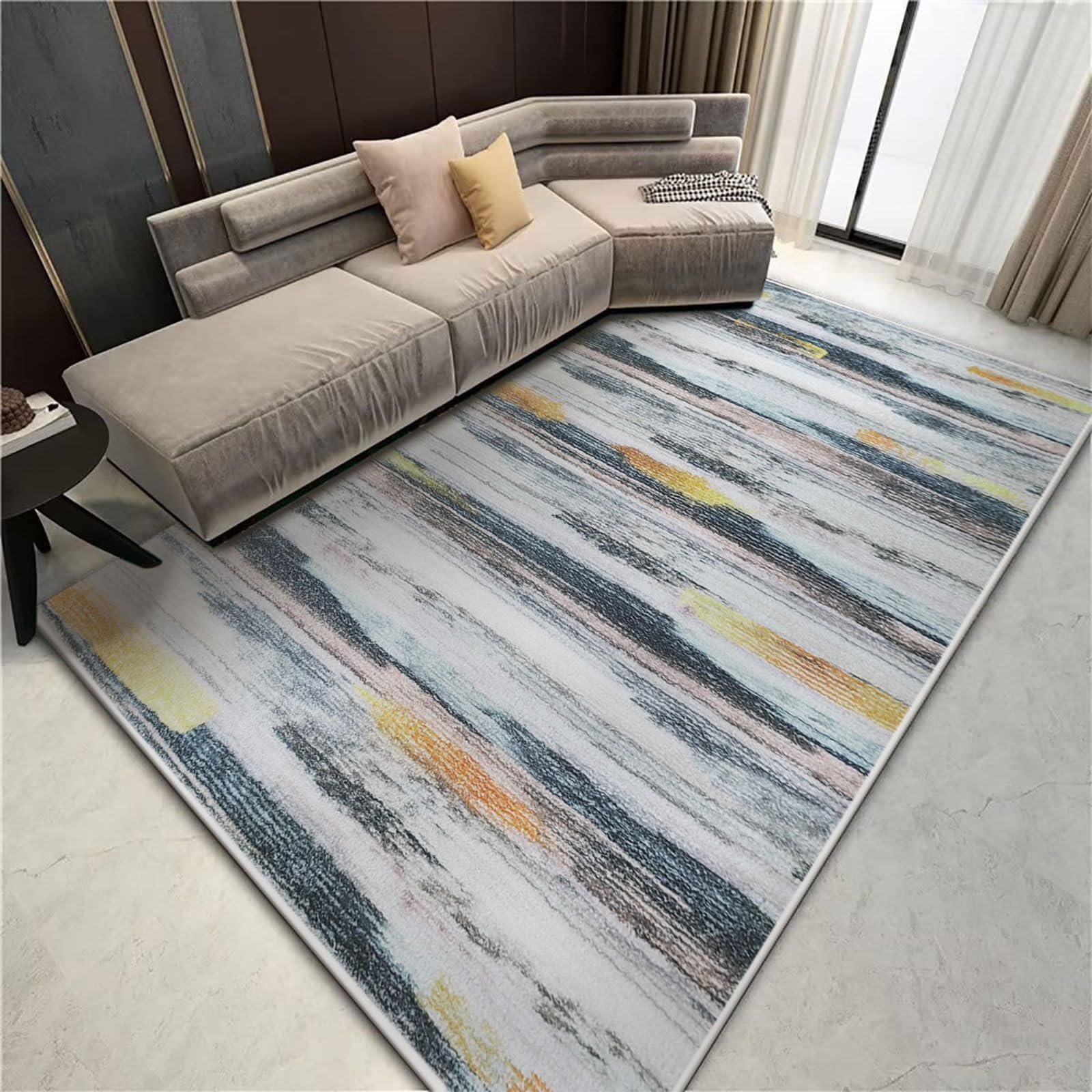 Tinyboy-hbq Modern Striped Area Rug – Soft Non-Slip Boho Carpet