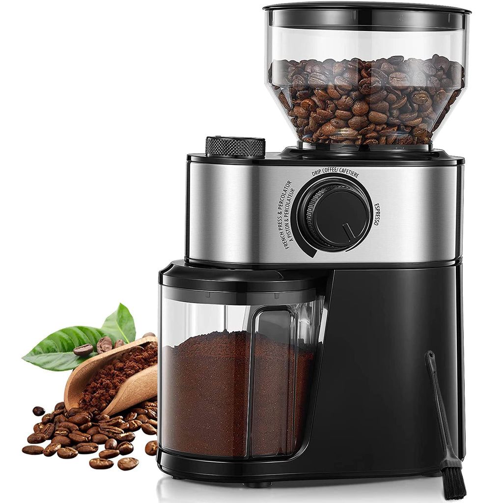 FOHERE Electric Burr Coffee Grinder – 18 Settings for Drip & French Press