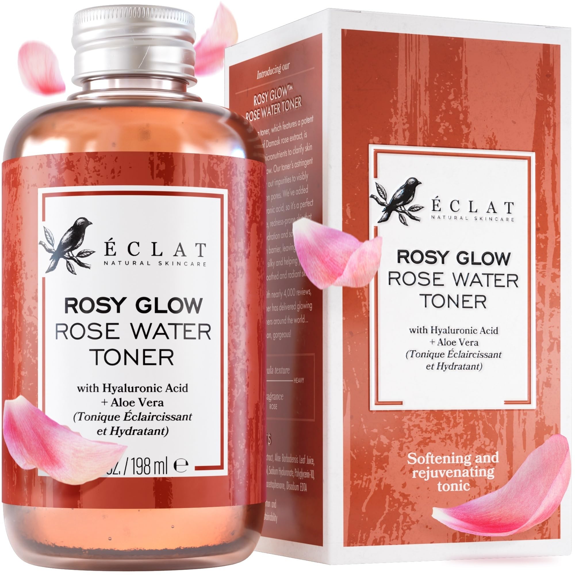 Eclat Skincare Rose Water Toner – Hydrating Face Mist with Hyaluronic Acid