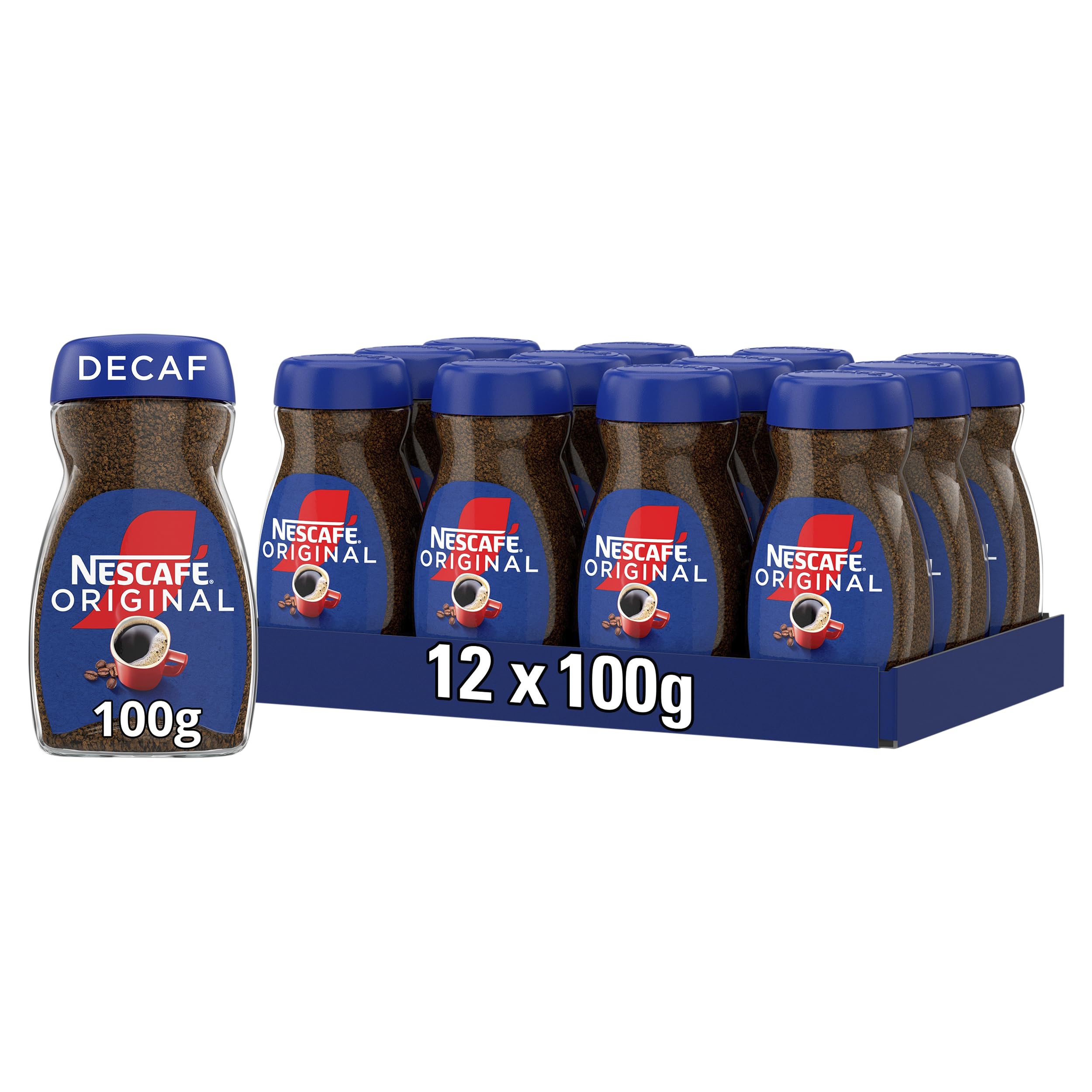 NESCAFÉ Original Decaf Instant Coffee - 100g Bold Roast (Pack of 6)