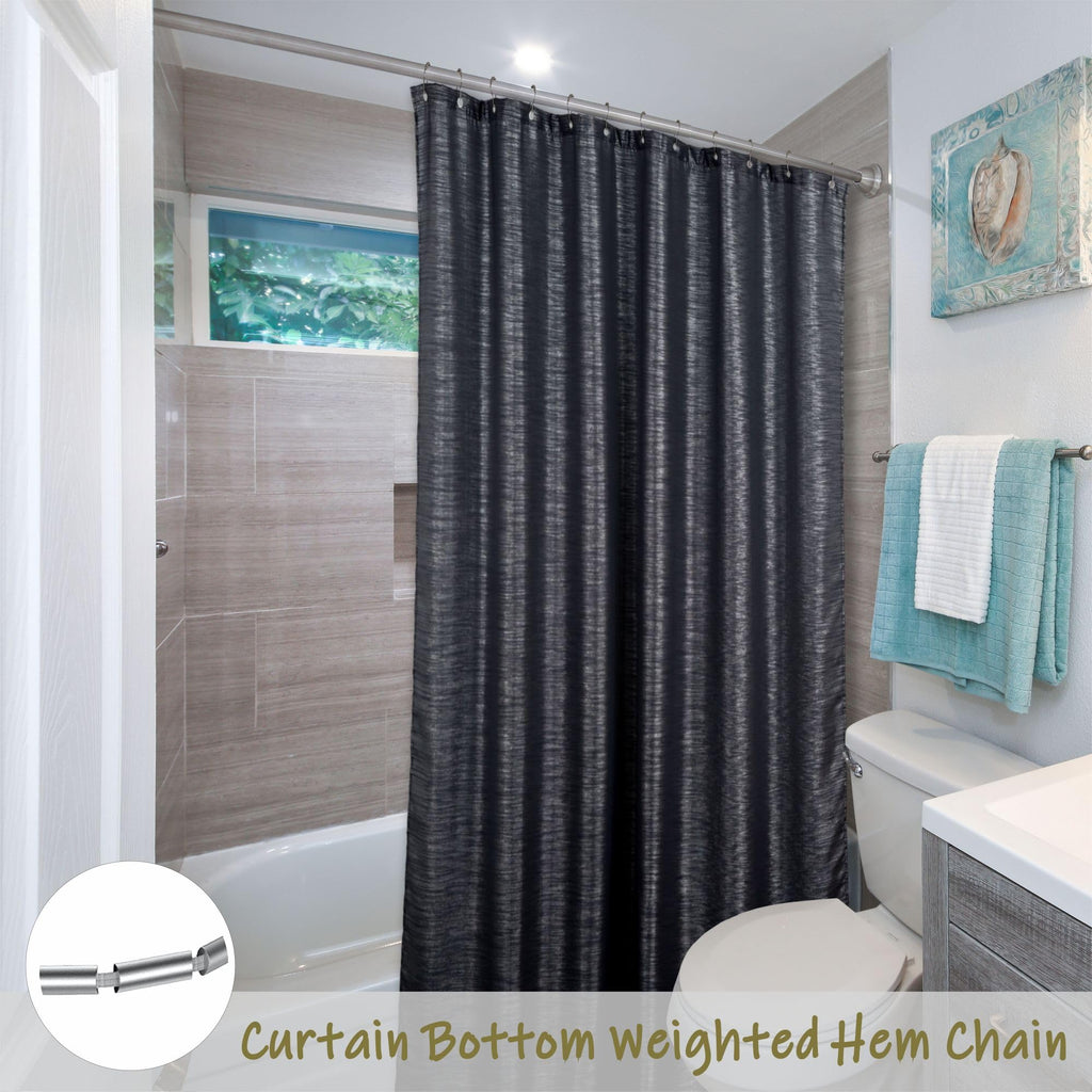 Black Silver Glitter Shower Curtain: Waterproof Washable, 200Lx183W - image 5