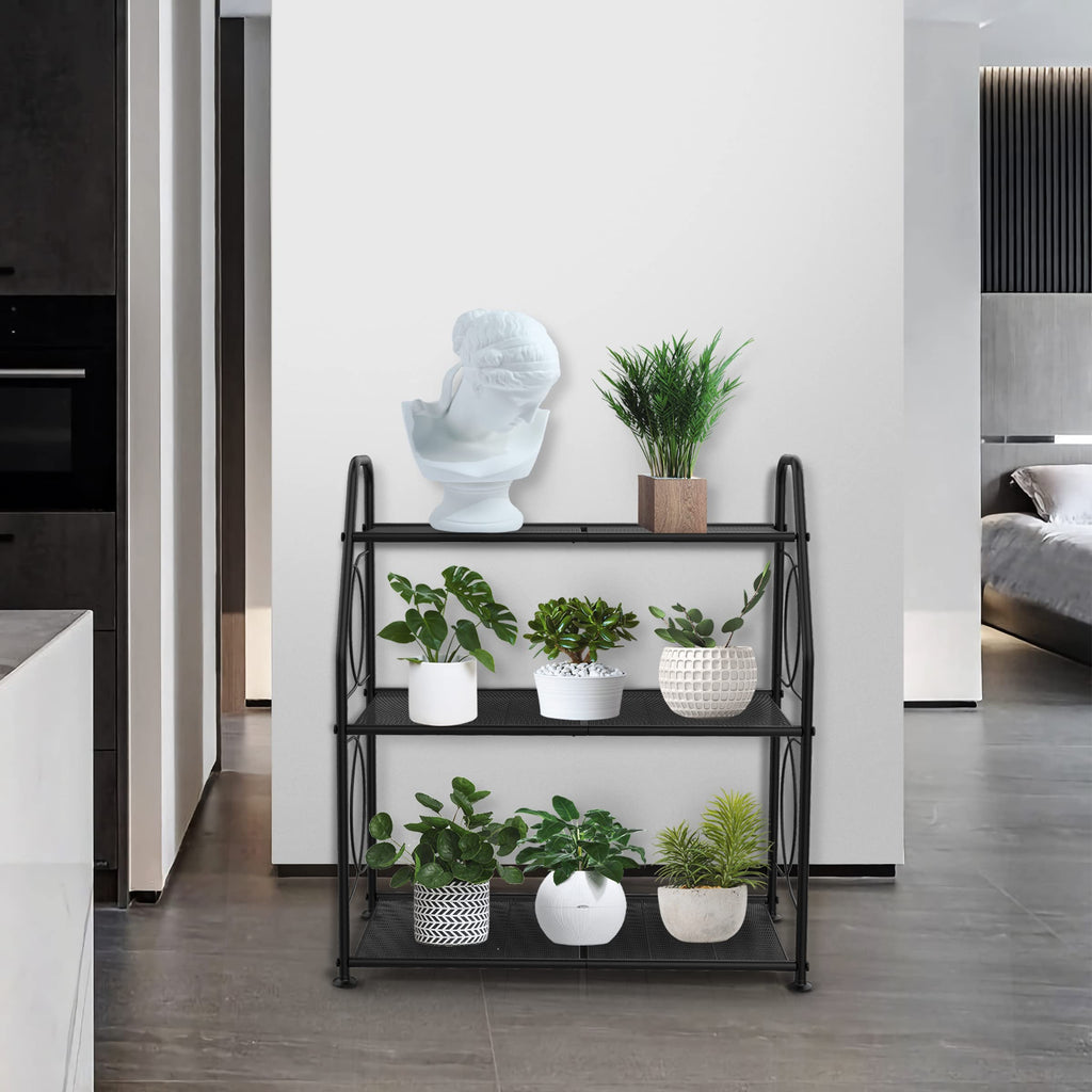VyGrow 3-Tier Metal Plant Stand – Heavy Duty Indoor & Outdoor Rack