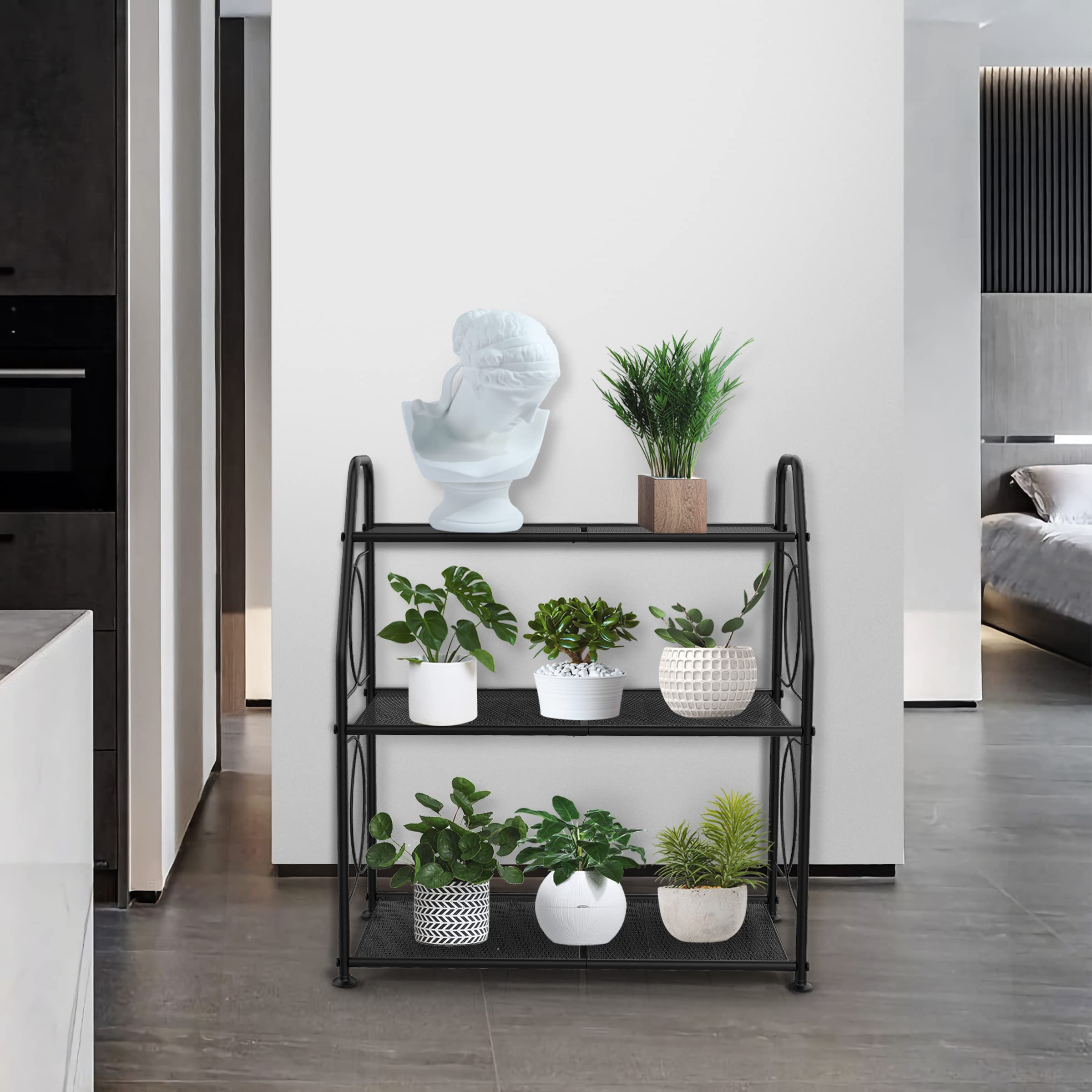 VyGrow 3-Tier Metal Plant Stand – Heavy Duty Indoor & Outdoor Rack