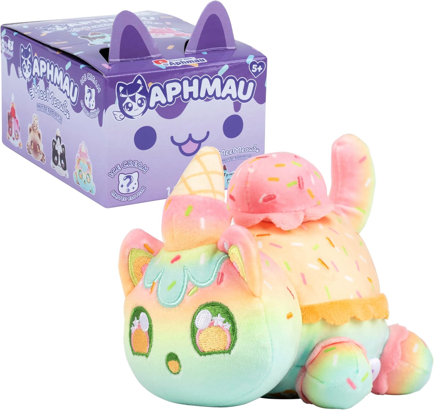 Aphmau MeeMeows Ice Cream Friends 6-inch Mystery Plush Cat Toy