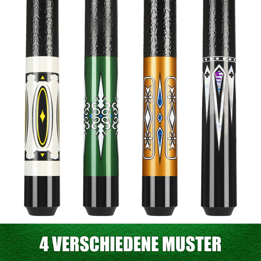ASMPCUE 58 Inch Pool Cue Set of 4 | 19oz Maple Billiard Sticks with 13mm Tip