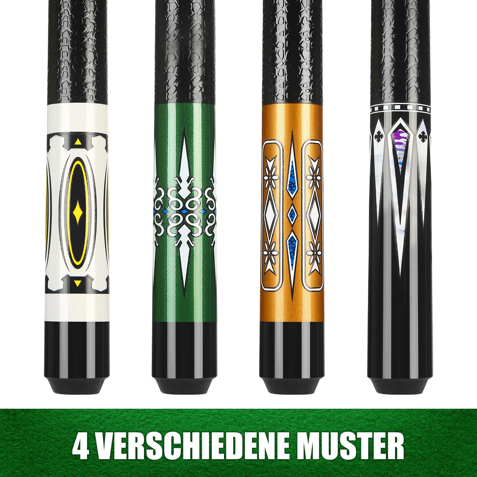 ASMPCUE 58 Inch Pool Cue Set of 4 | 19oz Maple Billiard Sticks with 13mm Tip