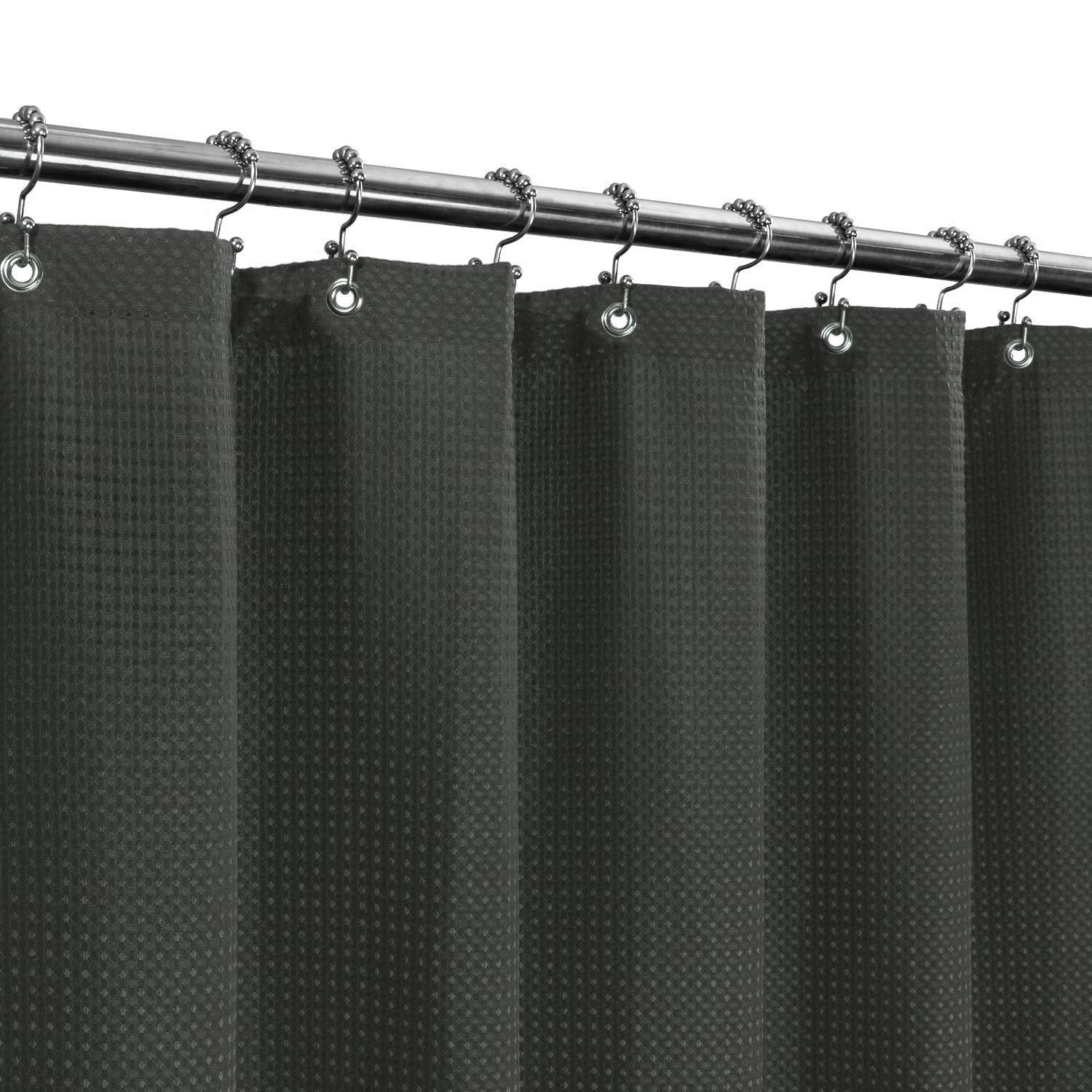 Barossa Design Waffle Shower Curtain | Heavyweight 230 GSM - Graphite Grey