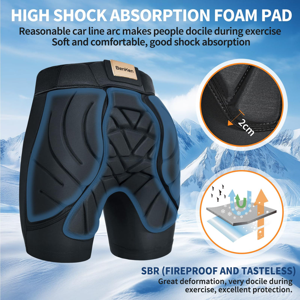 BenKen 3D EVA Padded Shorts | Impact Protection Hip & Butt Gear