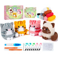 Jolof Store Cat Crochet Kit for Beginners – 4-Piece Amigurumi Animal Set