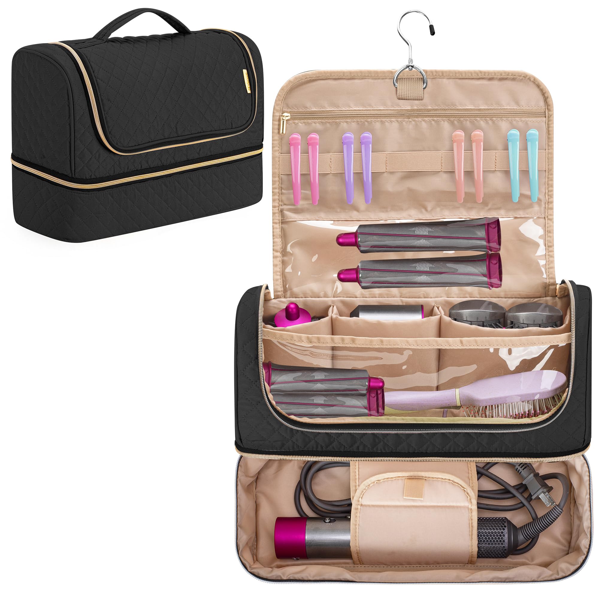 Yarwo Travel Case for Dyson Airwrap Styler | Double Layer Organiser Bag