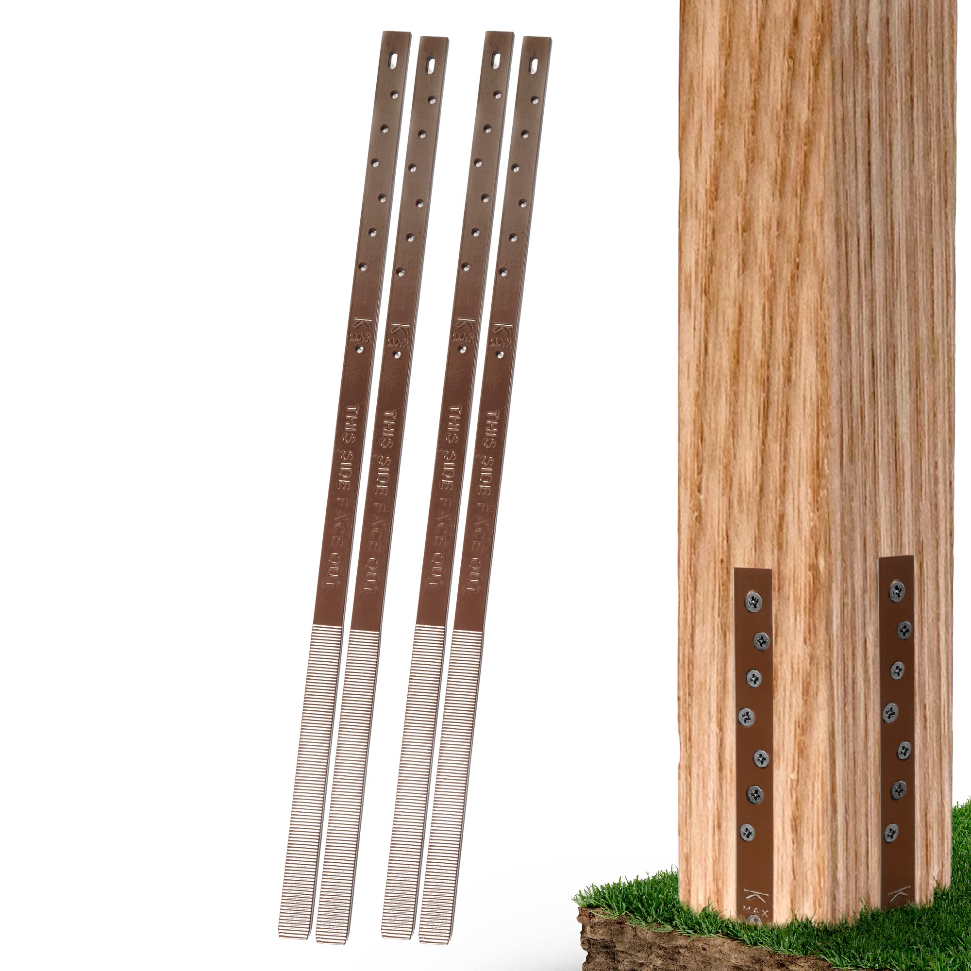 Fence Post Repair Kit – 4 Pack Durable Steel Stakes