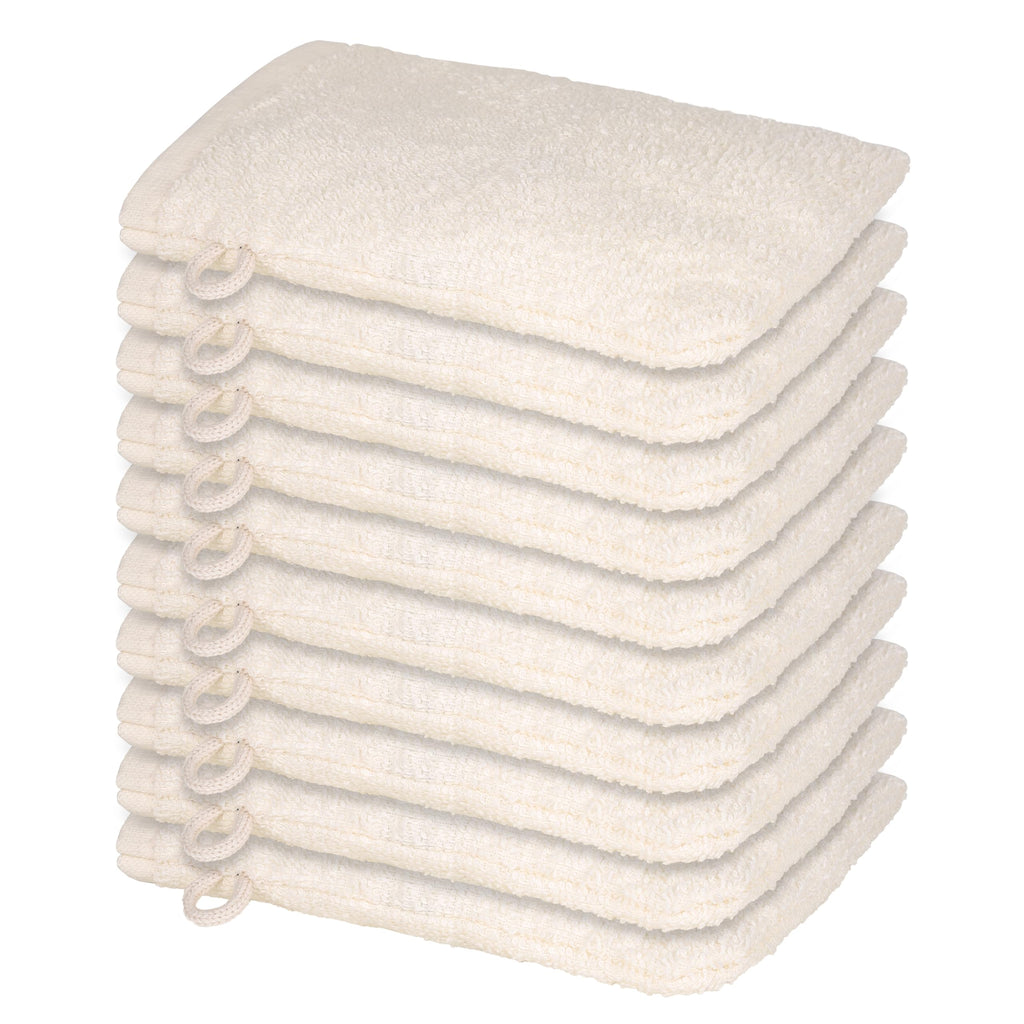 Perefly Washcloth Small Towels Set - 15 X 21 CM Hand Towels for Bathroom & Gym - Soft & Absorbent - Fast Drying Wash Cloths 10 Pack Ivory