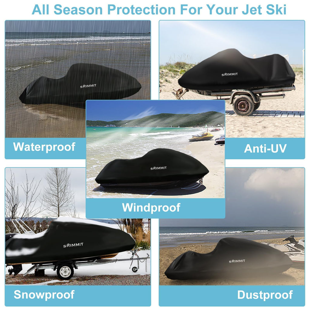 Heavy Duty 420D Jet Ski Cover | Waterproof 3-Seater PWC Cover