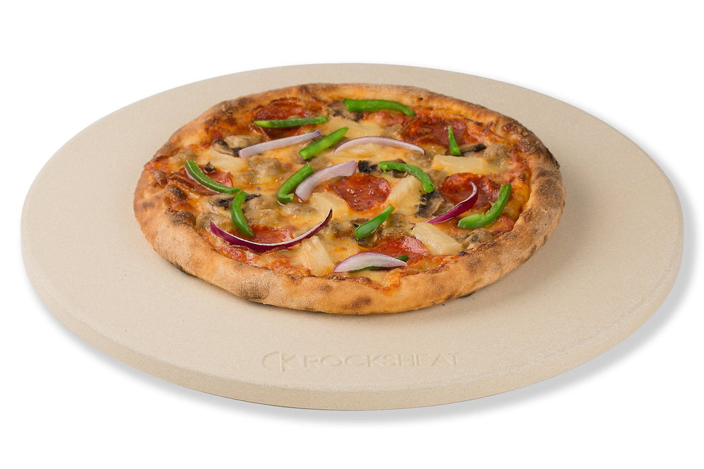 ROCKSHEAT 14.2" Round Cordierite Pizza Stone for Oven, Grill and BBQ