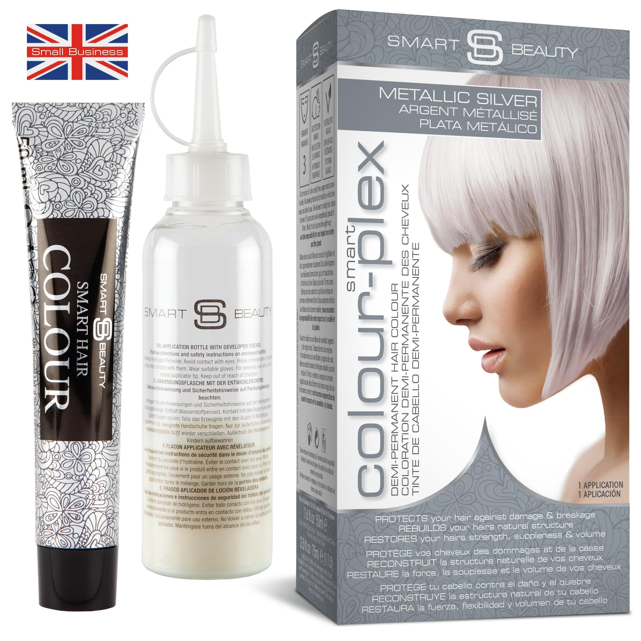 Smart Beauty Metallic Silver Demi-Permanent Hair Dye with Plex Care