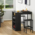 YITAHOME Breakfast Bar Table and Stools Set, Bar Table Set with Bar Stools, Breakfast Bar Dining Bar Table Footrest and Storage Shelf for Kitchen - image 1