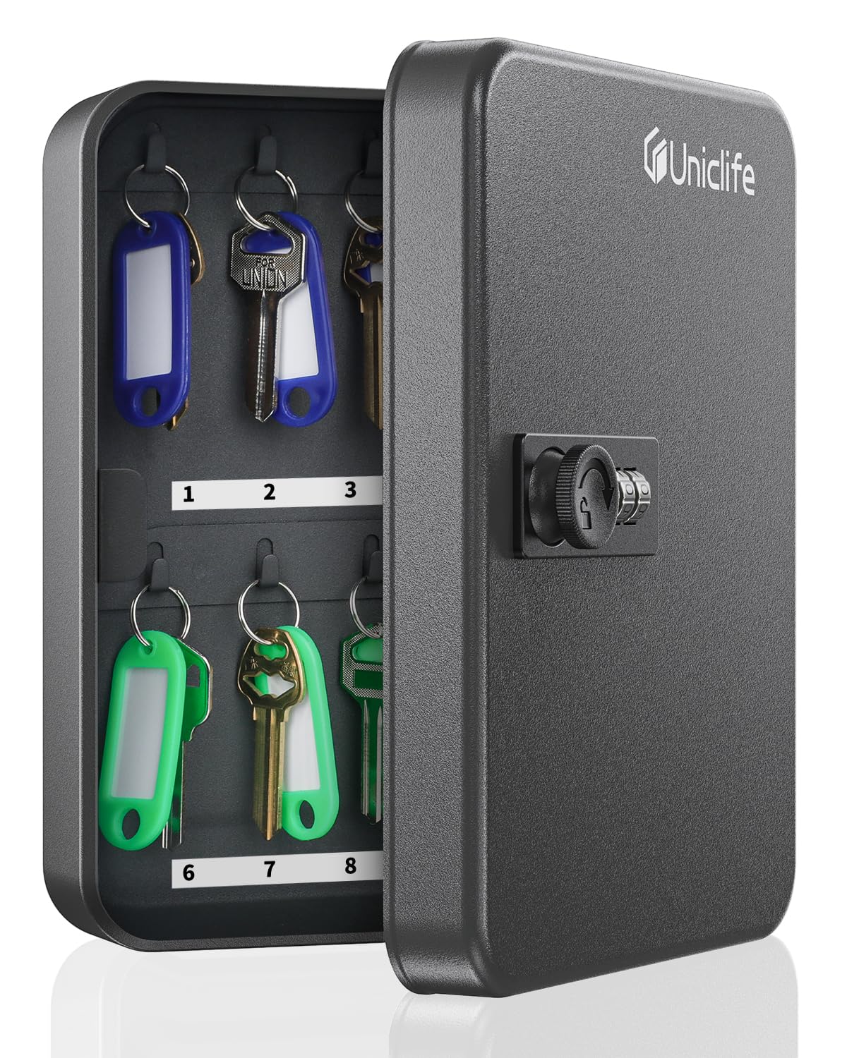 Uniclife 20 Position Key Cabinet – Steel Security Box with Combo Lock