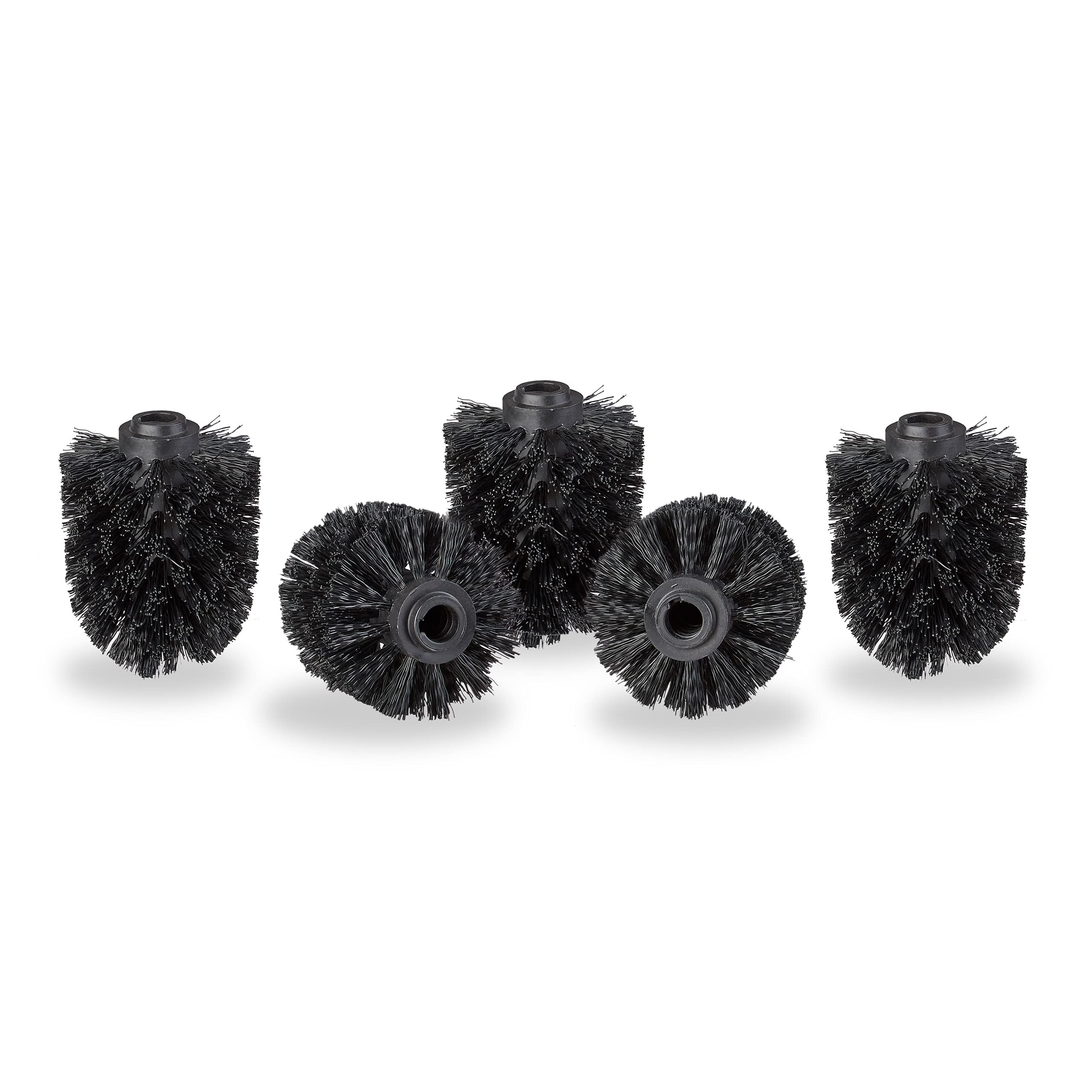 Relaxdays Replacement Toilet Brush Heads – Set of 5, 12mm Thread, Black