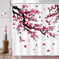 COZZSNUGE Floral Shower Curtain | Pink Plum Blossom Polyester | 183x183cm